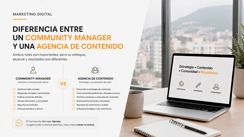 Diferencia entre community manager y agencia de contenido